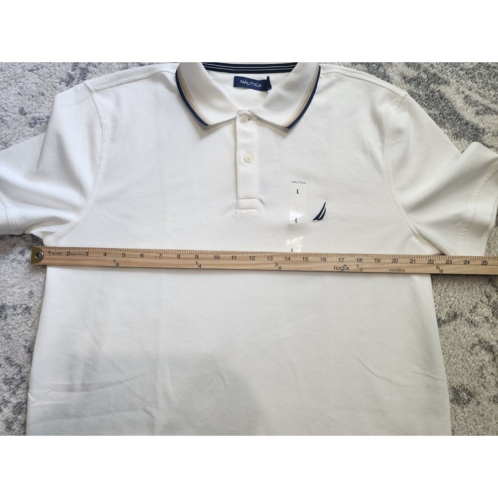 Nautica Mens Navtech Classic Fit Wicking Breathable Performance Polo Large White - Picture 3 of 5